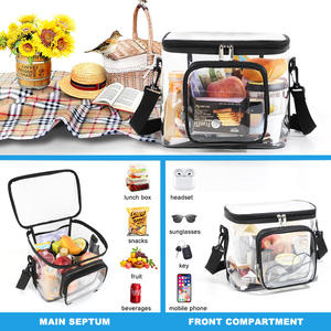 मोटी सामग्री बड़ी क्षमता पोर्टेबल पारदर्शी pvc शौचालय आयोजक बैग वर्ग लंच और पिकनिक बैग - Product Image 5