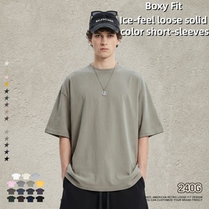 Camiseta Oversize de Algodón Grueso de 240GSM con Tacto Frío y Sensación de Hielo para Hombre, Servicio OEM, Estilo Urbano, Venta al por Mayor - Product Image 1