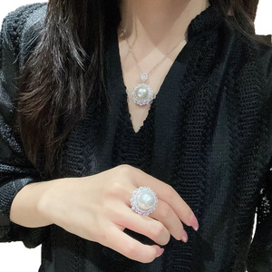 Wenchi – bagues en argent sterling 925 avec perles naturelles grises platine de 12-13mm, accessoires chinois luxueux, boîtes cadeaux incluses - Product Image 5