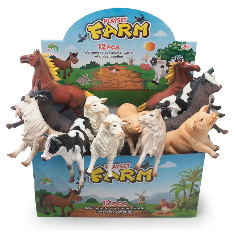 Neue PVC Geschenke Wildlife Sheep Horse Esel Modell Set Realistische Nutztier Figur Puzzle Spiel für Kinder Spielzeug Tiere Bildung Spielzeug