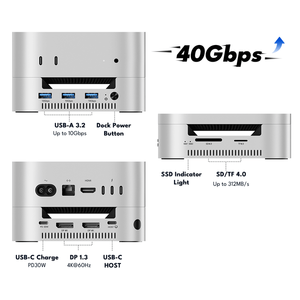 Base de Expansión para <span class=keywords><strong>Mac</strong></span> <span class=keywords><strong>Mini</strong></span> M4 M4 Pro, Hub de Expansión Dual M.2 NVMe SSD, 40 Gbps Thunderbolt 3 Tipo C, 8K DP, 10 Gbps USB 3.2, 65 W PD, en Stock - Product Image 4