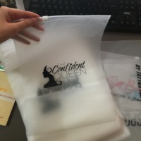 Sac à glissière en EVA transparent givré personnalisé, respectueux de l'environnement, avec logo client, sac en plastique pour accessoires vestimentaires
