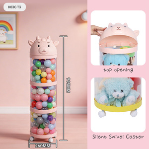 <span class=keywords><strong>Tour</strong></span> de <span class=keywords><strong>rangement</strong></span> pour jouets empilable moderne rose alpaga sans BPA avec <span class=keywords><strong>roulettes</strong></span>, idéale pour la chambre d'enfant et le salon, organisation de la maison - Product Image 4