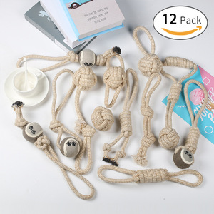 Juego de juguetes de cuerda para perros grandes, juguetes masticables de algodón y cáñamo para la dentición, limpieza de dientes para cachorros, paquete de 12 - Product Image 1
