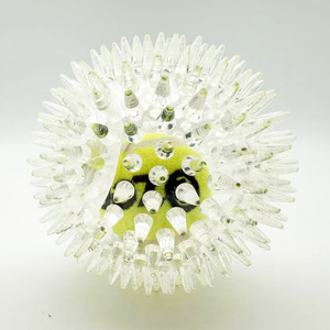 צעצועי כדור טניס לכלבים עמידים לנשיכה, צעצועי לעיסה עם צפצפה לניקוי שיניים, כדורי צעצוע לכלבים, כדורי קפיצות עם קוצים לחיות מחמד - Product Image 6