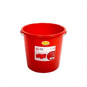 Pearl River Red Eco-friendly <b>Plastic</b> <b>Food</b> <b>Container</b> 15L Round with Handles Europe Design Multifunction Storage - Product Image 1