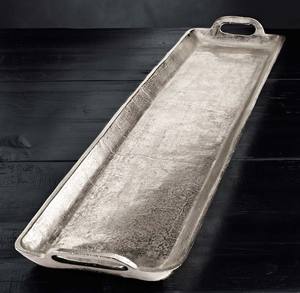 Dernier design de plateau de service en aluminium de forme rectangulaire pour décoration de centres de table de mariage Offre Spéciale aluminium nickelé - Product Image 1