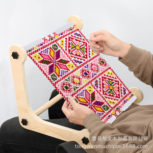 Wooden Embroidery <b>Frame</b> Rectangular <b>Canvas</b> Cross Stitch Hoop Lap Tapestry Needlework DIY Making Weaving Durable Cotton - Product Image 1