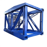 Section de mât de tour bleue anti-corrosion en acier haute résistance Q355B, perçage de précision CNC pour installation rapide sur site