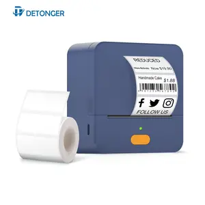 Detonger P1 Mini Label Printer BT Wireless Compact Portable and Easy-To-Use Label Maker Barcode Self-adhesive Sticker Printer
