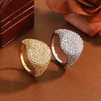Bague de cocktail tendance en laiton plaqué or 18 carats avec pierre en zircon en forme de goutte d'eau pour mariage, fiançailles, cadeau