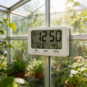 <span class=keywords><strong>Thermomètre</strong></span> hygromètre numérique intelligent ultra-fin en plastique avec alarme pour bureau et maison - Product Image 3