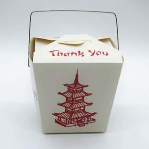 Caja de Kraft desechable de grado alimenticio, reciclable, cuadrada, con mango para ensalada/fideos/mariscos/<span class=keywords><strong>Pasta</strong></span>/arroz - Product Image 4