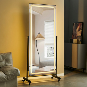 Espejo <span class=keywords><strong>de</strong></span> iluminación LED <span class=keywords><strong>de</strong></span> cuerpo completo inteligente portátil Espejo <span class=keywords><strong>de</strong></span> piso ajustable <span class=keywords><strong>de</strong></span> 360 ° con diseño moderno <span class=keywords><strong>de</strong></span> pantalla táctil - Product Image 2