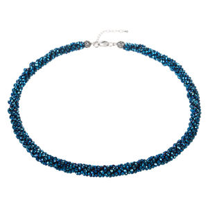 Collar de Cadena Trenzada Dorada de 18 Pulgadas con Cristales de Vidrio, Diseño Étnico Religioso con Patrón de Corazón, Regalo para Fiesta - Product Image 1