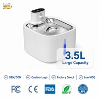 Fontaine à eau pour animaux de compagnie NicePets en acier inoxydable 304, 3,5 L |   Filtre de circulation sans fil 6000 mAh avec batterie de 60 jours |   Distributeur d'eau pour chat et chien avec capteur