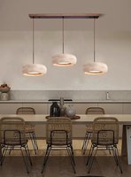 Luminaire suspendu en travertin rond naturel vintage Wabi-sabi pour chambre à coucher, couloir, table à manger