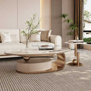 <span class=keywords><strong>Tavolino</strong></span> da caffè moderno in stile americano, popolare <span class=keywords><strong>per</strong></span> il soggiorno, con piano in ardesia e mobiletto, tavolo da tè ovale di lusso <span class=keywords><strong>per</strong></span> <span class=keywords><strong>divano</strong></span> - Product Image 2