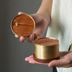 Wooden Teacup Coaster Round Heat Insulating For Kung Fu <b>Tea</b> <b>Set</b> Afternoon <b>Tea</b> Use - Product Image 4