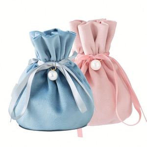 Travel Tea Cup Teapot <b>Storage</b> Bag Solid Color <b>Storage</b> Bag Round Bottom Velvet Drawstring Bag - Product Image 1
