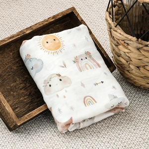 Coperte in mussola di cotone di bambù con stampa digitale-telo da bagno e avvolgente per neonati per comodità e biancheria da letto - Product Image 5