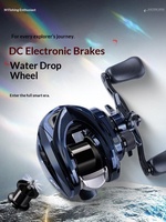 Moulinet de pêche DC Water Drop Reel pour gaucher avec frein électronique intelligent, silencieux, pour la pêche aux leurres, en métal, pour micro-objets, universel, longue portée