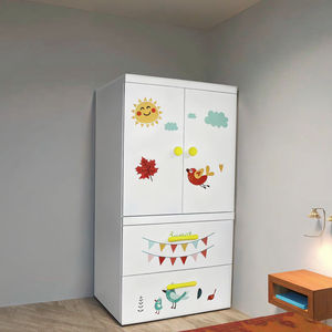 Armario Almirah de Acero para Uso Doméstico con Patrón Impreso, Ropero de Metal para Bebés y Niños para Dormitorio y Sala de Estar - Product Image 3