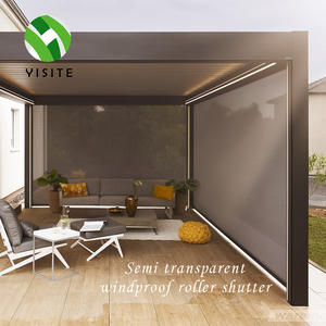 <span class=keywords><strong>Cortinas</strong></span> Inteligentes <span class=keywords><strong>de</strong></span> <span class=keywords><strong>Exterior</strong></span> Empotradas con Protección Solar, Estores Eléctricos Zip Screen Motorizados, Persiana Antiviento <span class=keywords><strong>de</strong></span> Tejido <span class=keywords><strong>de</strong></span> Fibra <span class=keywords><strong>de</strong></span> Vidrio Vertical Suave - Product Image 3