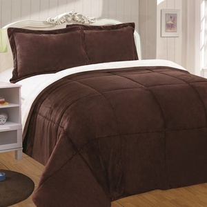 Thoải mái mềm mại và ấm áp 3-Piece flannel Sherpa Reversible <span class=keywords><strong>Polyester</strong></span> Comforter Set - Product Image 1