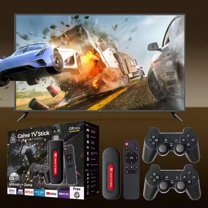 TV Box Q9 Game Stick 8K – Double Système Android, Avec Manette Sans Fil, 64 Go, 10000 Jeux TV Box Q9 Game Stick 8K – Double Système Android, Avec Manette Sans Fil, 64 Go, 10000 Jeux