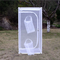 Cage d'observation en maille respirante pour l'élevage d'insectes-Taille de grille de 0.1mm avec double manches, amovible et anti-moustiques