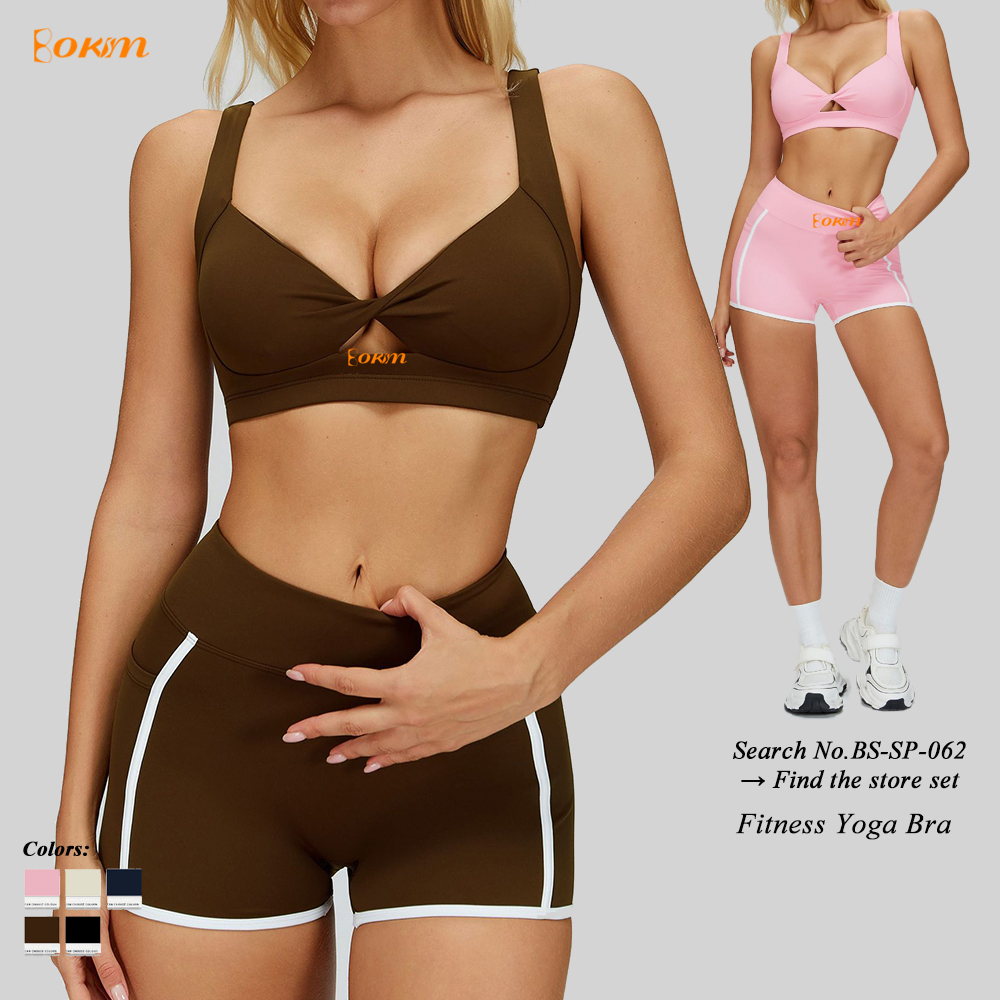 New Yoga Sports Bra for Women Lightweight Breathable High Support Eco-Friendly Front Twisted Design Sport Underwear Fitness Top