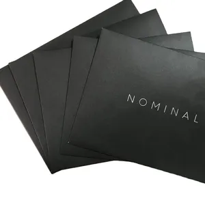 Enveloppe personnalisée noire de bonne qualité, emballage pour carte de remerciement, 1 pièce