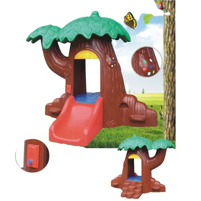 Vui vẻ kết hợp thiết kế mới mẫu giáo trẻ em nhựa Playhouse với Slide