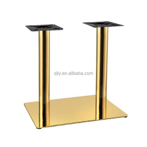 قاعدة طاولة ذهبية معدنية سميكة وقوية مضادة للتأرجح، قاعدة طاولة طعام للمطاعم والمطابخ من الفولاذ المقاوم للصدأ المقوى - Product Image 4