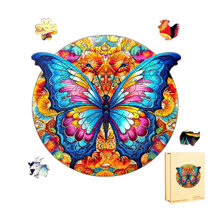 Fsc chứng nhận Bướm ghép hình bằng gỗ câu đố, CE laser cắt đơn giản giáo dục câu đố đồ chơi cho trẻ em học tập - Product Image 1