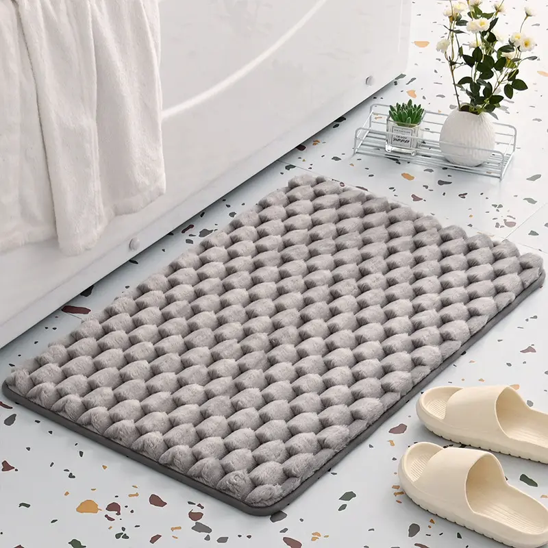 Tapis de douche de salle de bain moderne en polyester géométrique antidérapant paillasson de chambre super absorbant l'eau antidérapant tapis de porte de bain