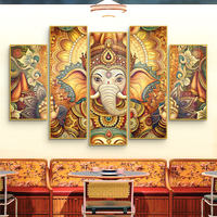 Art décoratif éléphant : Élégante décoration murale thaïlandaise pour salon ; Murale de salle à manger de style thaïlandais et d'Asie du Sud-Est
