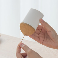 Porte-cure-dents en bambou blanc, décoration de table portable, boîte à cure-dents avec couvercle pour la maison et la salle à manger