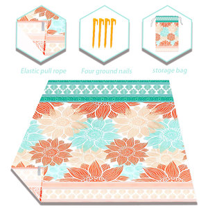 حصيرة شاطئ مطبوعة أنيقة - بطانية خفيفة الوزن، سريعة الجفاف وخالية من الرمال للمنتجعات وجانب حمامات السباحة والنوادي الشاطئية - Product Image 2