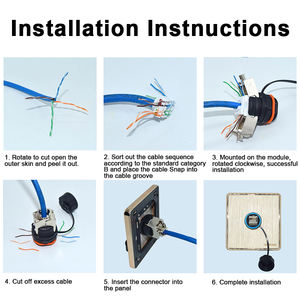 2025 ultimo modello impermeabile <span class=keywords><strong>RJ45</strong></span> connettore a parete attacco femmina Cat 6/5e Ethernet <span class=keywords><strong>connettori</strong></span> passante - Product Image 5