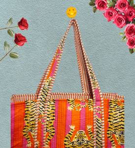 กระเป๋าโท้ทผ้ากำมะหยี่โบฮีเมียนแบบใช้ซ้ำได้ รักษ์โลก น้ำหนักเบา ขนาด 18 นิ้ว สำหรับผู้หญิง เหมาะสำหรับช้อปปิ้งชายหาดในฤดูร้อน - Product Image 4