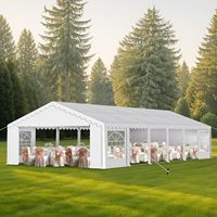 Tente de réception extérieure robuste en PVC 20x40 pieds avec parois latérales amovibles, résistante aux UV et au vent, abri blanc pour événements, mariages, anniversaires, extérieur