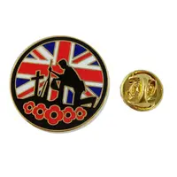 Insignia de Pin personalizable de Reino Unido, Pin redondo de Jack, amapola