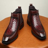 Sepatu Bot Kulit Pria Sepatu Bot Bisnis Modis Sepatu Bot Kasual Kulit Sapi Kualitas Tinggi Sepatu Bot Pria High Top Runcing Sepatu Bot Pria