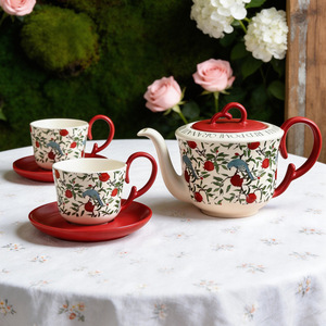 Vintage-style pomegranate <b>ceramic</b> mug and pitcher set, high-value mug, office coffee cup, couple's <b>tea</b> cup. - Product Image 4