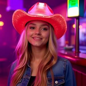 Sombrero <span class=keywords><strong>de</strong></span> Vaquero Unisex con Luces LED Intermitentes <span class=keywords><strong>para</strong></span> Fiesta Disco, Disfraz <span class=keywords><strong>de</strong></span> Halloween, Sombrero Luminoso Divertido - Product Image 4