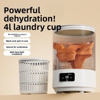 Mini-lave-linge rechargeable portable 2-en-1 pour sous-vêtements, soutiens-gorge, chaussettes et lingerie – Idéal pour les voyages et les dortoirs