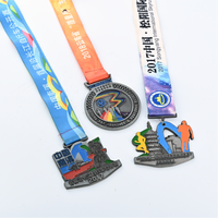 Fabrication sur mesure de médailles sportives en alliage de zinc or, argent, bronze, 3D, pour la course, la natation, le cyclisme, récompenses de finisseur, vente en gros