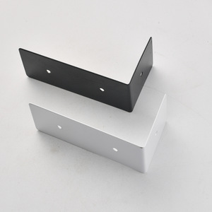 Support d'étagère d'angle en acier au carbone noir et blanc en forme de L, connecteurs durables à 90 degrés pour la fixation de meubles - Product Image 1